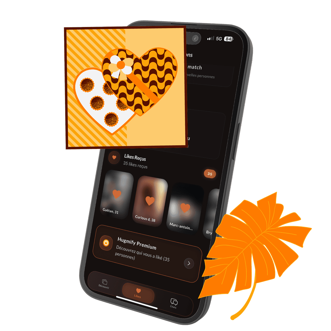 Découvrez vos matches compatibles - Interface Hugmify