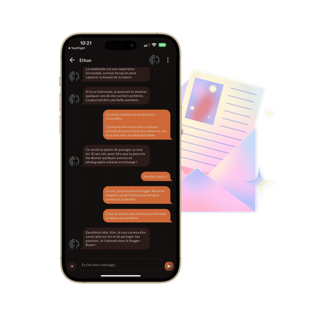 Échangez et rencontrez-vous - Interface Hugmify