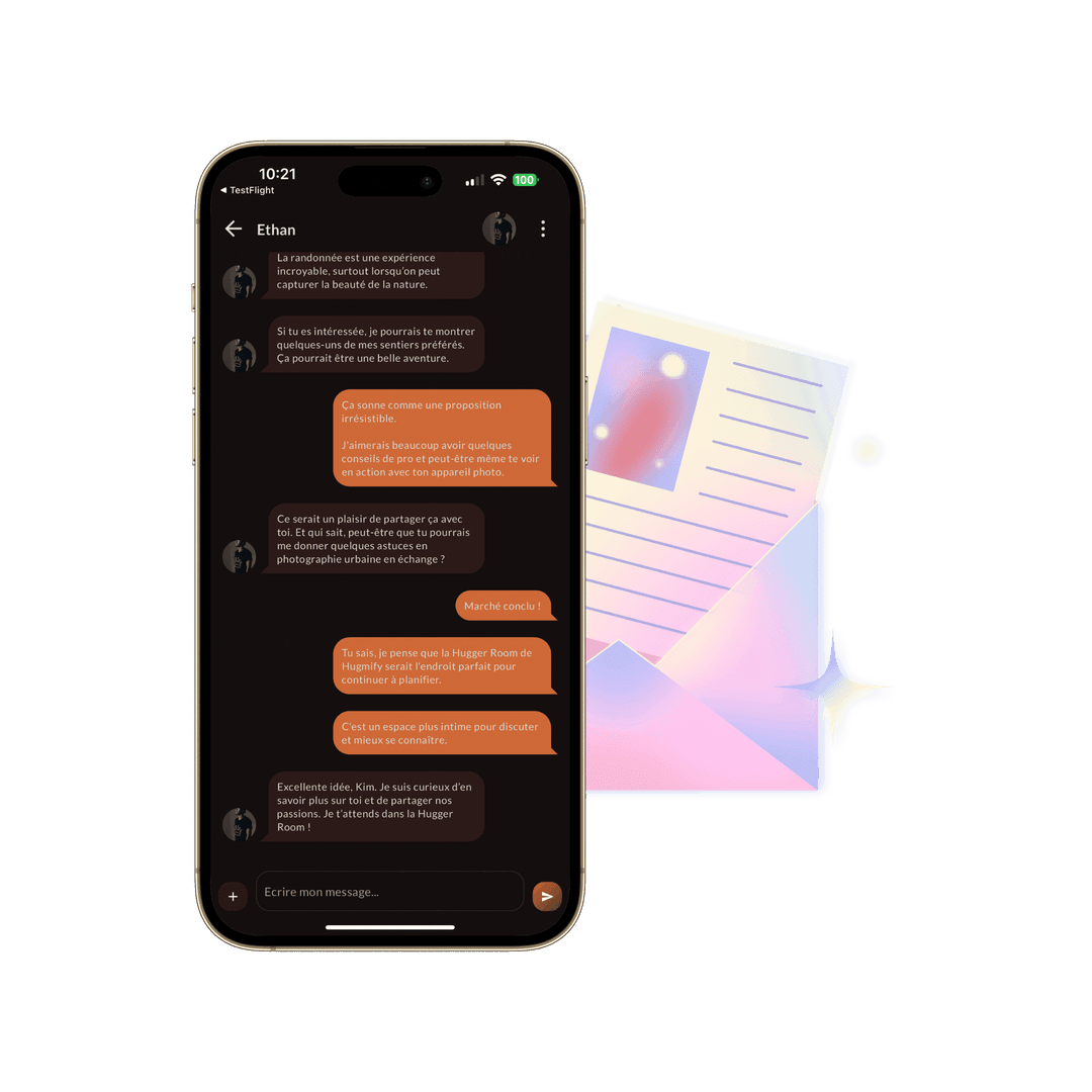 Échangez et rencontrez-vous - Interface Hugmify
