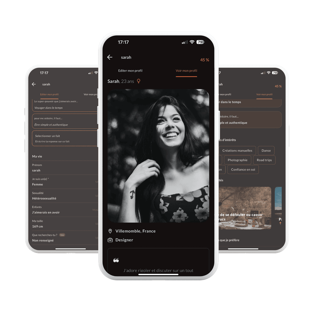 Créez votre profil authentique - Interface Hugmify